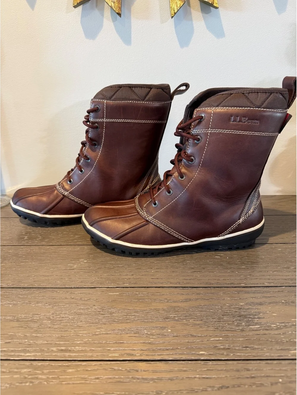 L.L. Bean Women’s Brown Leather Duck Boots Size 9.5